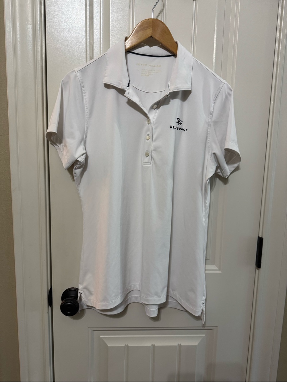Peter Millar Women's Driftwood Golf Club Performance Polo White Size L